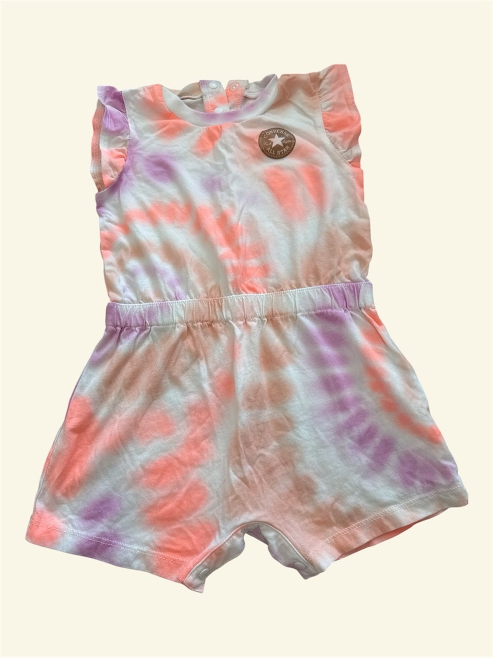 Converse Tie-Dye Baby Romper - Coral & Lavender Accents